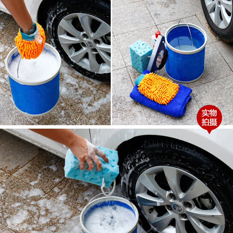 Foldable Car Wash Bucket Portable Washing Buckets Fishing Camping Auto Detailing Oxford Cloth Pail Car Accessories Styling