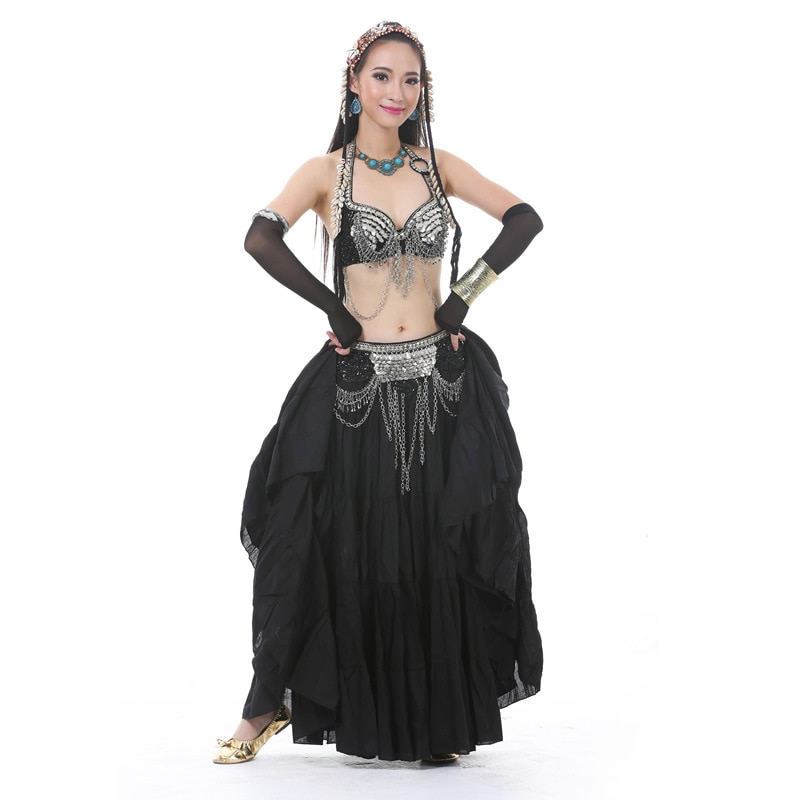 Falda larga de gitana para mujer, falda de danza del vientre, falda Tribal para danza del vientre de 16 metros, falda de ATS, Ropa de baile para adultos