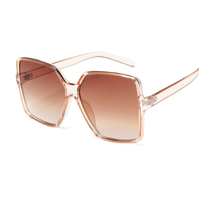 Sort firkantede overdimensionerede solbriller kvinder stor ramme farverige solbriller kvindelige spejl oculos unisex gradient hip hop nuancer: 4