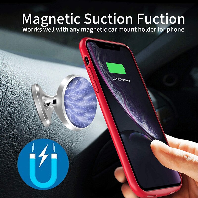 Leiouna-funda para cargador de batería de 4000mah, para Iphone X, XS, XR, XS, Max