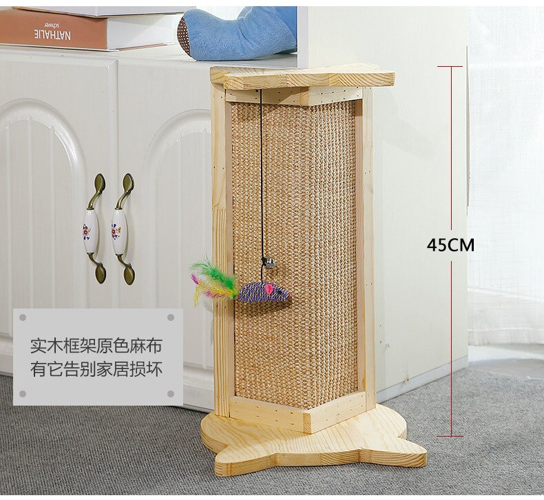 Cat Scratch Board Toy Sisal Post Cat Kitten Climbing Scratching Tree Cats Protecting Furniture Grind Claws Cat Scratcher Tree: Yellow / M 64x31