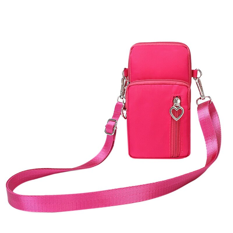 Kvinners håndvesker mini bag mobiltelefon vesker kvinnelige enkle små crossbody vesker uformelle damer klaff skulderveske gilrs cion veske: Rosenrød