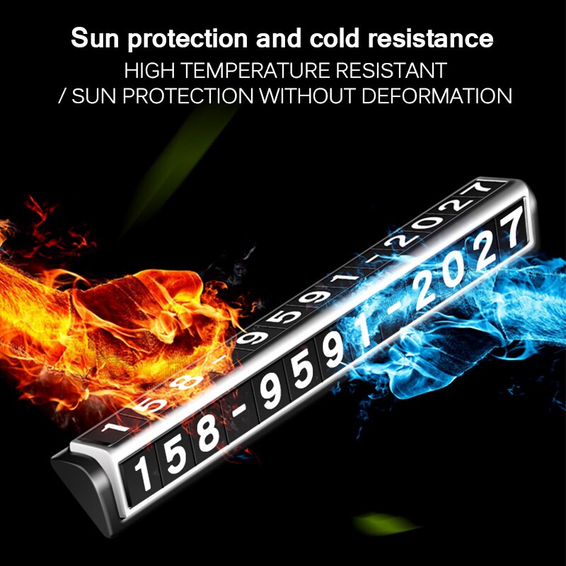 Auto lichtgevende telefoonnummer plaat stickers nachtlampje stijl tijdelijke kaart plaat telefoonnummer kaart parkeerkaart