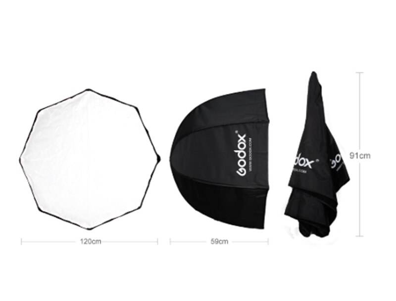 Godox 120cm 47in portátil octagon softbox guarda-chuva brolly refletor para flash speedlight