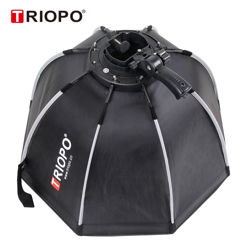 TRIOPO 55cm 65cm 90cm 120cm plegable octagonal Softbox S soporte empuñadura de mano para Godox V860III TT600 Yongnuo Speedlite Flash Light