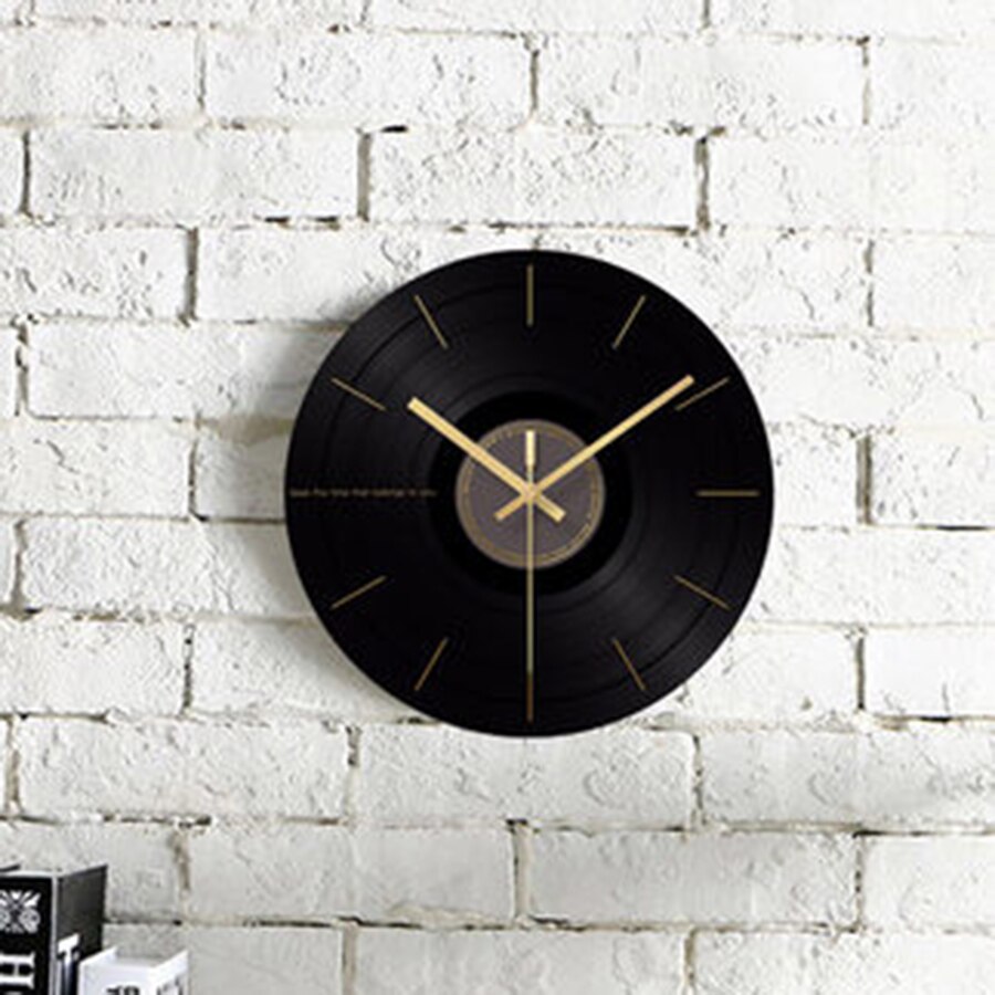 Registro de vinil relógio parede retro numerais romanos industrial números preto relógio jam dinding unik decoração da casa do vintage cozinha 60c050