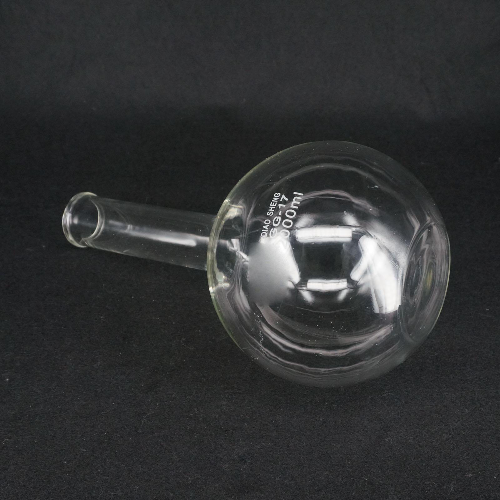 2000Ml Enkele Lange Hals Platte Kolf Thermostabiliteit Voor Laboratorium