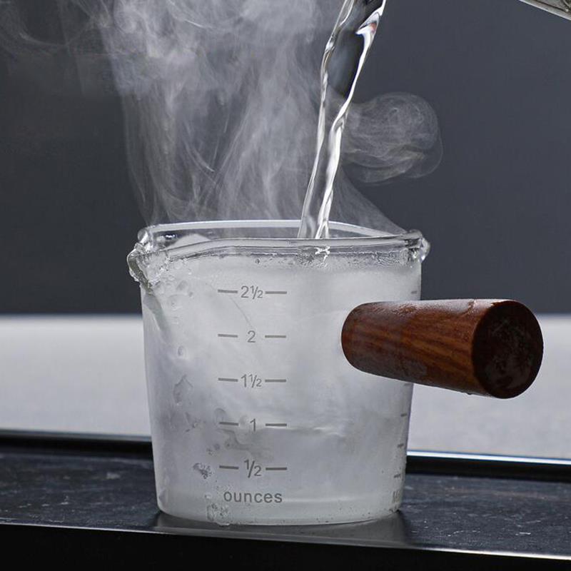 70Ml/75Ml Hittebestendige Glas Espresso Maatbeker Dubbele Mond Glas Melkkan