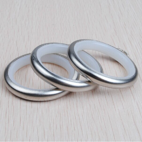 20 stykker husholdning runde sølv brusebad glidende gardin kroge ringe støjreduktion ringe