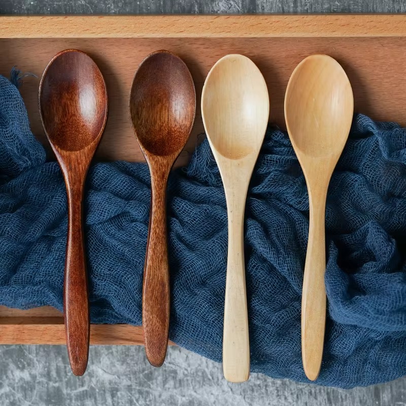 Cuillère en bois vaisselle en bois cuillère Anti-brûlure thé café cuillères à remuer cuisine ustensile de cuisine outil soupe cuillère à café Cucharas