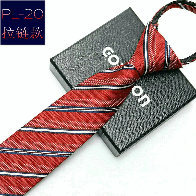 48*6 Cm Mannen Stropdas Bedrijf Formele Kleding Dragen Streep Effen Kleuren Rits Stropdas Voor Mannen slim Skinny Tie
