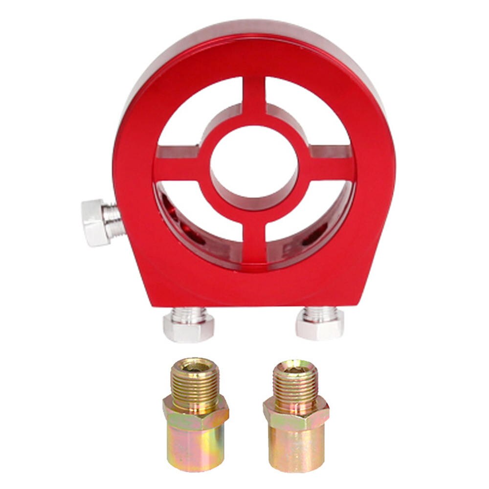 M20 X 1.5 Oil Filter Temp Pressure Cooler Gauge Sandwich Plate Adapter Sensor Rd: Red