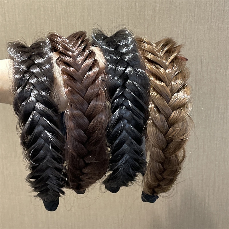 Koreaanse Fishbone Vlechten Pruik Haar Hoepel Zoete Meisjes Twist Haarband Trendy Hipster Vlecht Haarspeld Casual Haar Versieren