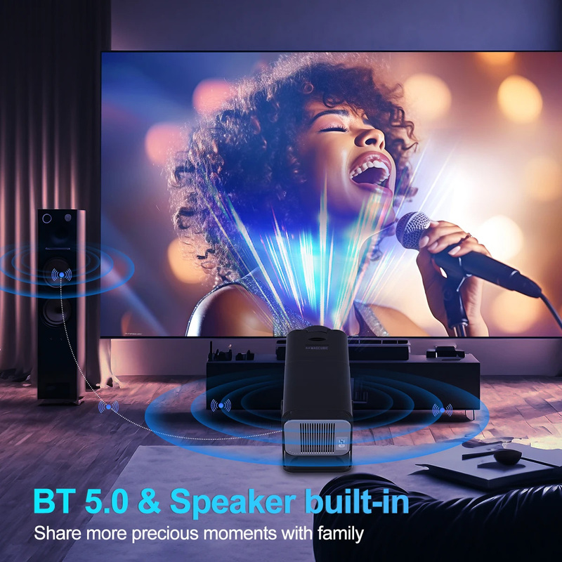Projector Hy320Mini 4K Android 11 Dual Wifi6 200ANSI Allwinner H713 1280*720P Home Cinema Outdoor Projector，Upgrated HY300