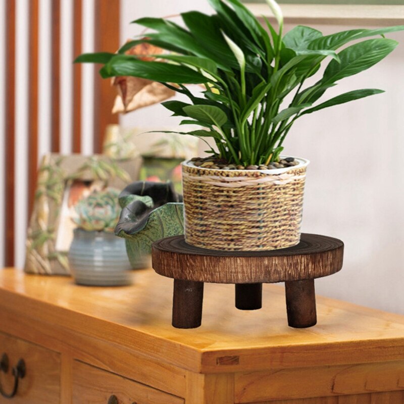 Mini Holz Bank Stehen, Pflanze Stand, Blumentopf Stehen, Topf Stehen, Unterstützung drinnen Natürliche
