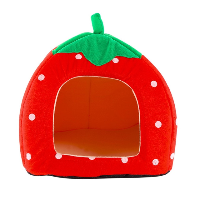Haustier Hund Bett Kreative Ananas Warme Weiche Zwinger Obst Katze Hund Haus Schlafen Pad Ebene Welpen Höhle Schlaf matt Obst Haustier Nest: Erdbeere / S