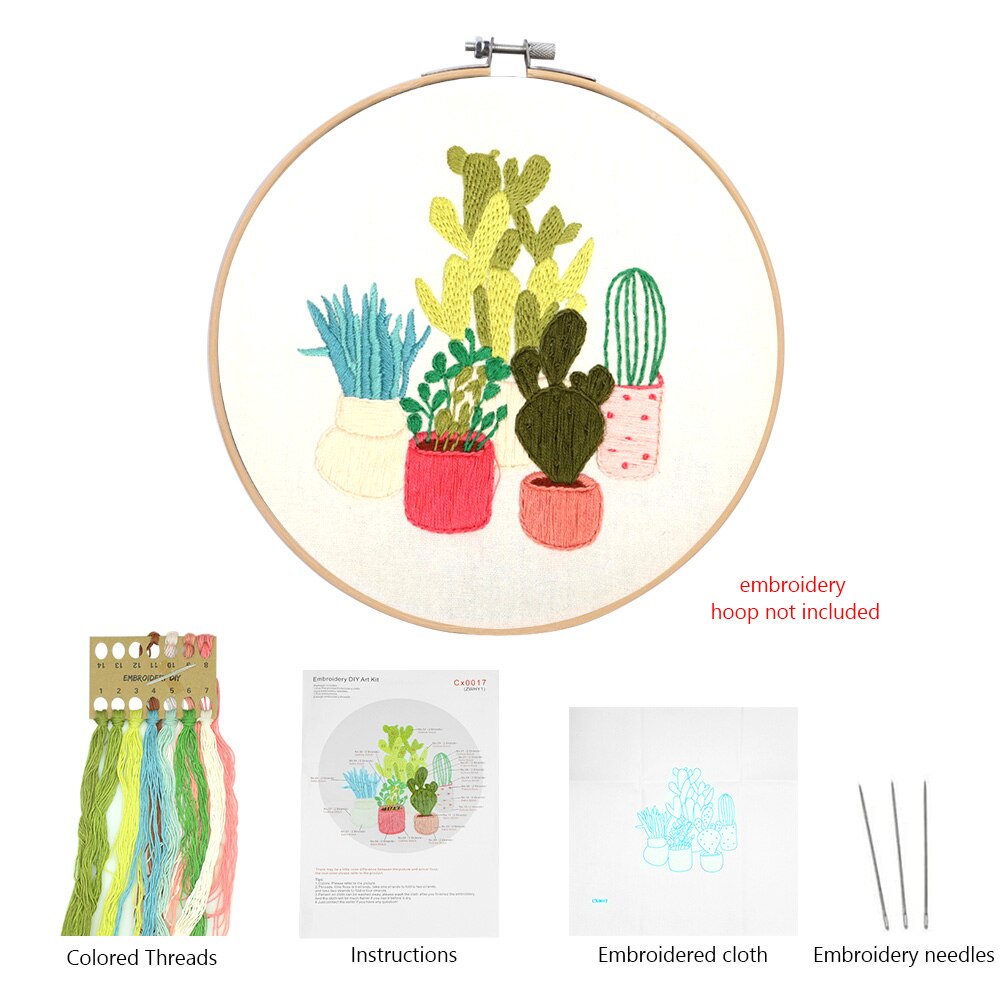 Botanical garden Handwork Plants Pattern Embroidery DIY Starter Kit Ribbon Painting Threads Tools Home Decoration Cross Stitch: 01