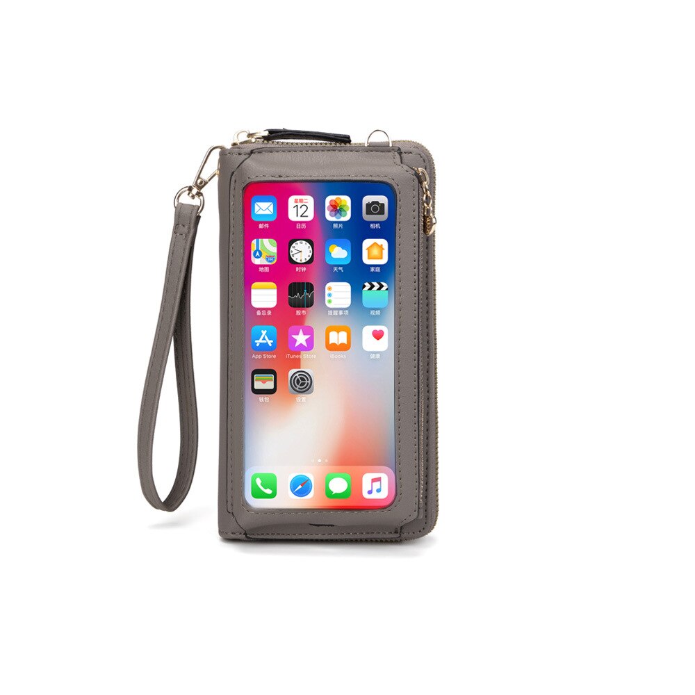 Rfid Women Phone Wallet: Light Gray