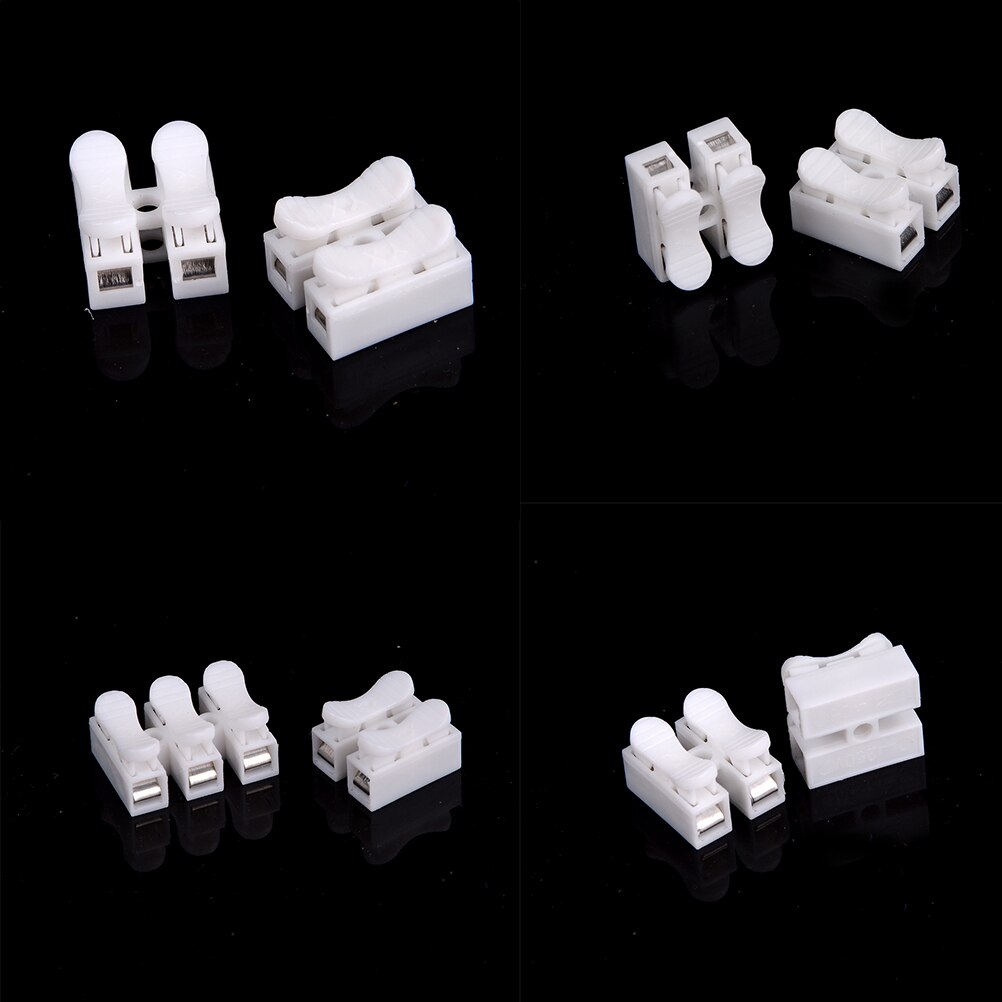 ZLinKJ 10PCS/lot 2P Spring Wire Quick Connector Splice With No Welding No Screws Cable Clamp Terminal 2 Way Easy Fit Led Strip