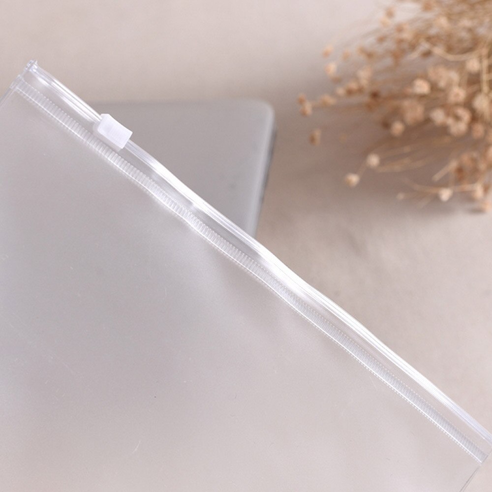 12PCS A5 Size Transparent PVC Document File Paper Binder Loose Leaf Pockets Folders Bags for School Office Supplies