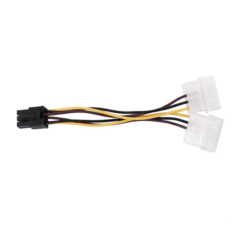 A Dual 4-Pin Molex IDE A 6 Pin PCI-E tarjeta gráfica alimentación conector con adaptador de Cable