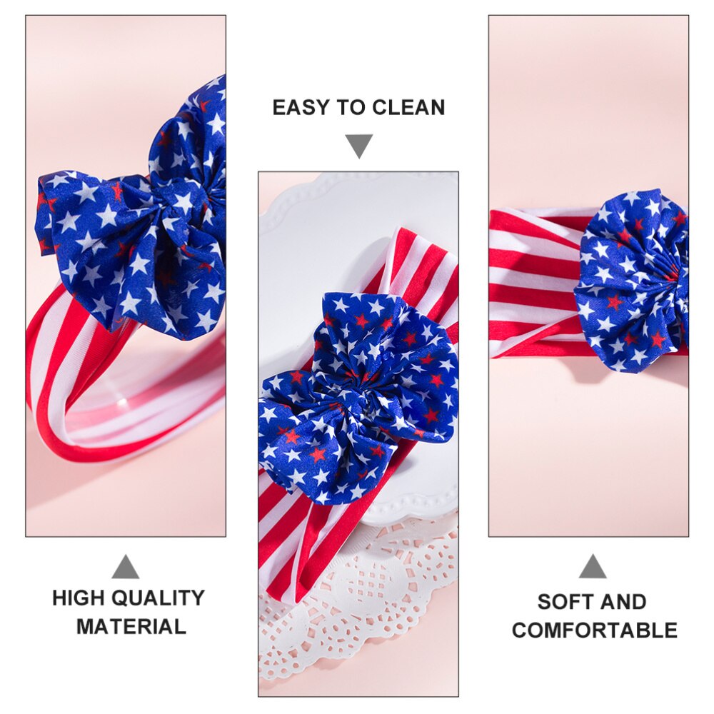3Pcs Baby Onafhankelijkheid Dag Hoofdbanden Boog-Knoop Haarband Baby Hoofdtooi