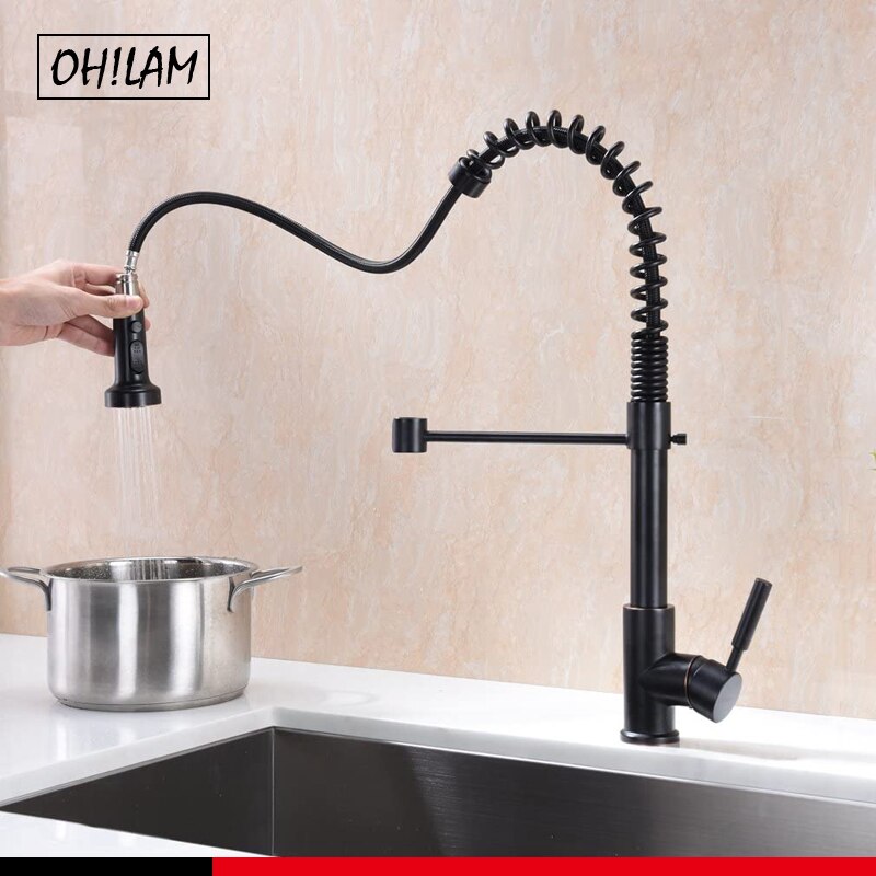 Faucet Sprayer Head Pull Out Sprayer Kitchen Sink Faucet Replacement Part 3 Fuction Spout Head Chrome/Brushed Nickel Finish/ORB