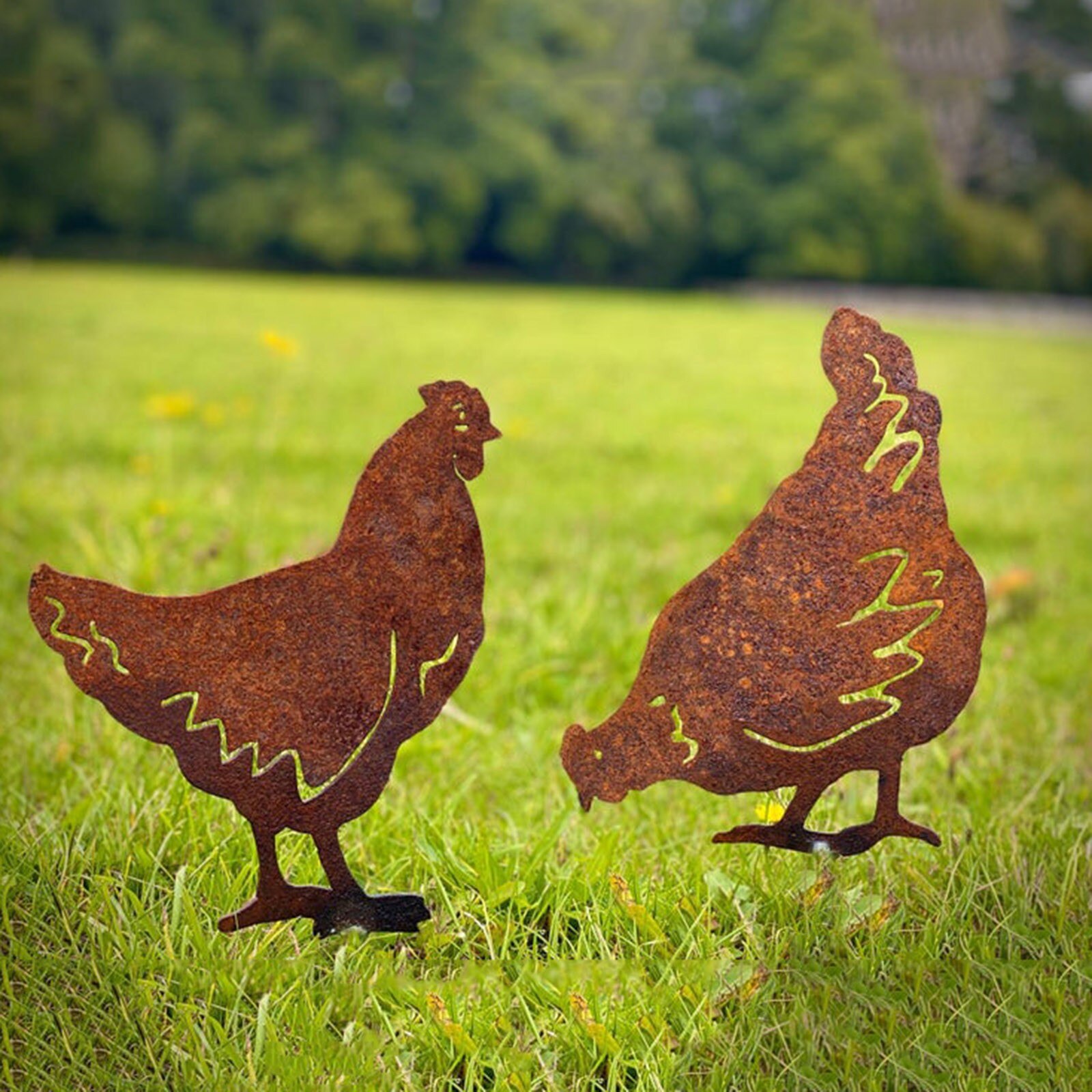 Außen Metall Henne Huhn Picken Bauernhof Ebene Garten Einatz Garten interessant Kunst Ornament Startseite freien garten dekoration