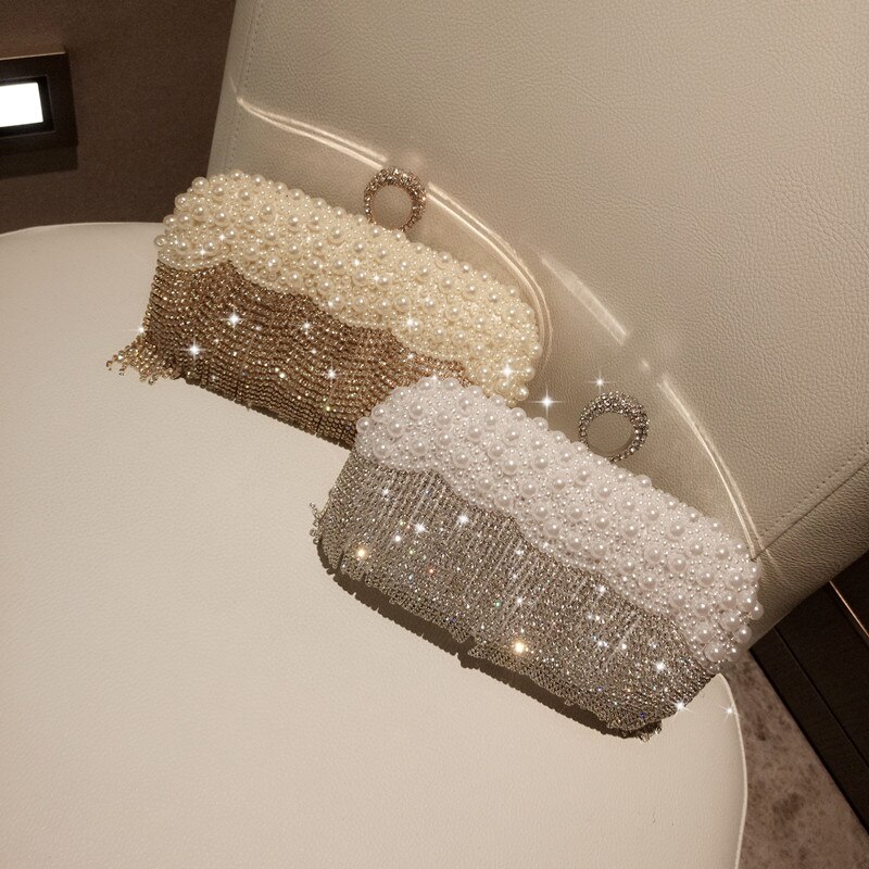 Dames water strass glimmende kwastjes handtas damestas nacht banket tas feest bruid diagonaal pakket