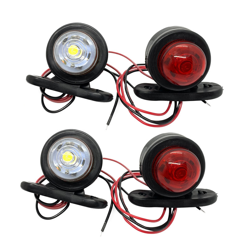1/2/4 Uds. Indicador lateral de esquina rojo blanco luces LED lámpara de contorno para camión, remolque, furgoneta Bus 10-30V