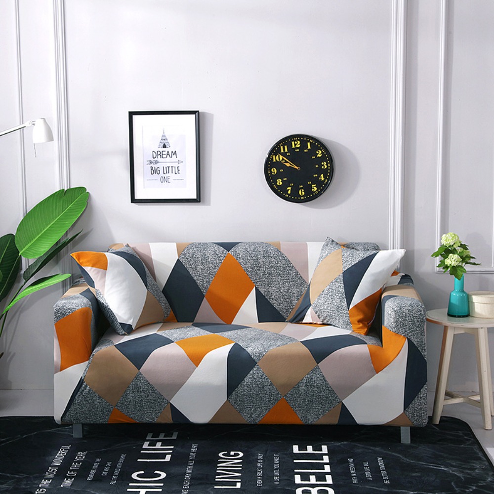 Household Elastic Printed Sofa Cover Antidirty Dust-proof Couch Cover Non-slip Full Coverage Sofa Protector Living Room