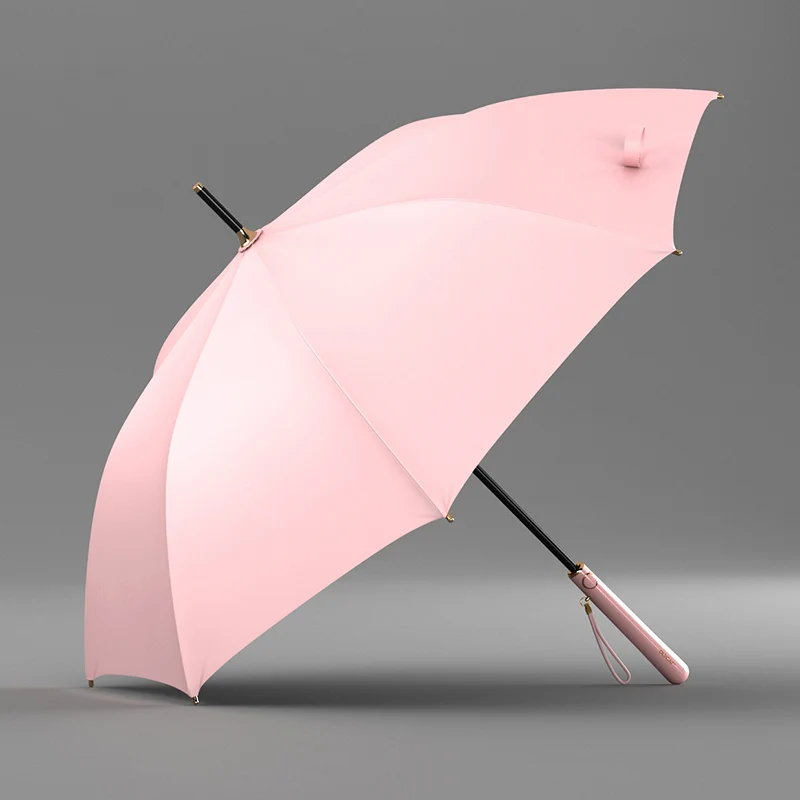Olycat – Long parapluie Anti UV pour femmes, , de styliste, pour l&#39;extérieur, le Golf, le soleil, coupe-vent, Parasol de plage: Pink