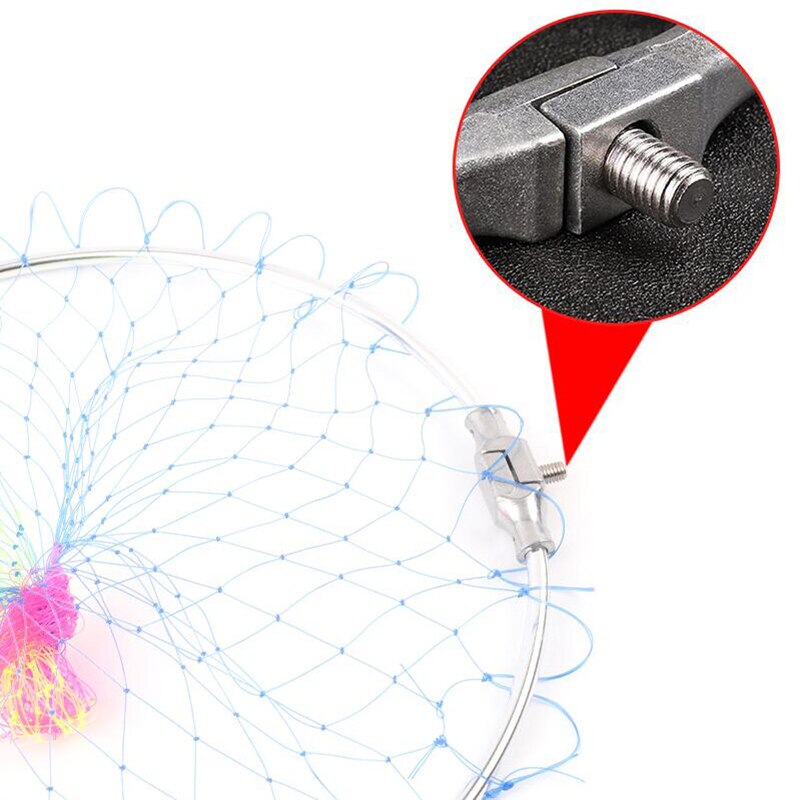 Fishing landing nets stainless steel folding fishing network colorful nylon mesh carp fish equipment