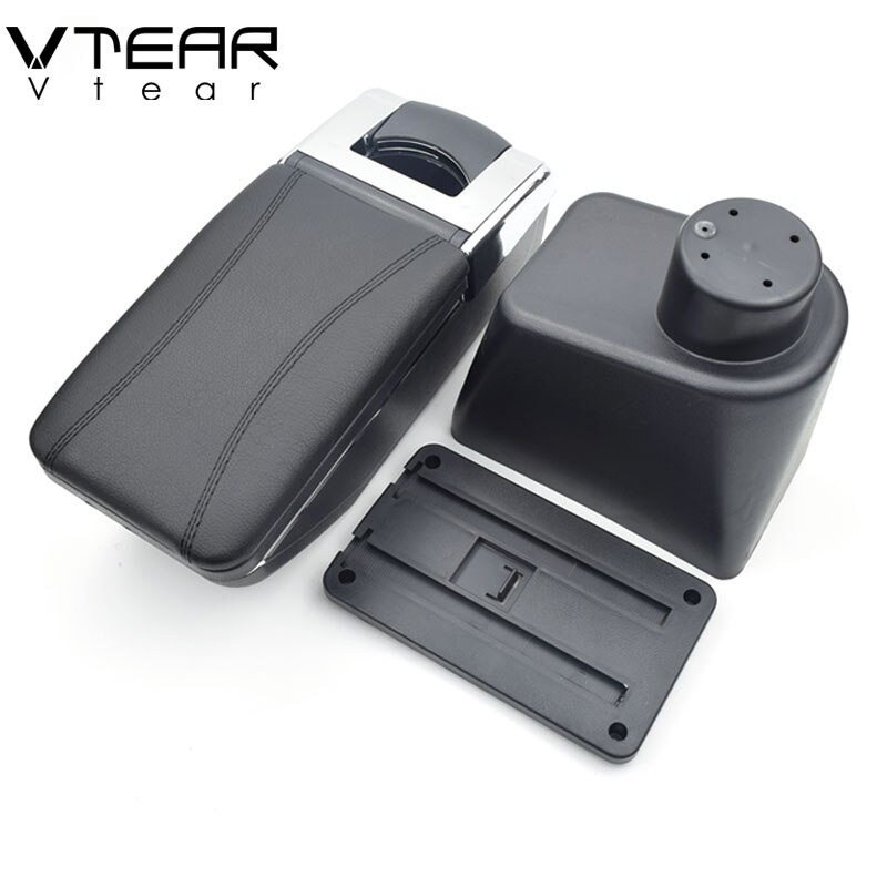 Vcry-accessoires pour renault clio 2, accoudoir de voiture accoudoir en cuir, boîte de rangement rotative, salon de voiture, console centrale,