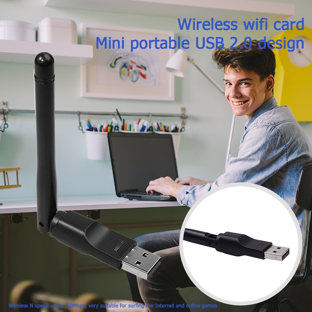 Desktop Dual band Wireless Wifi Adapter USB 2.0 WiFi Dongle Wireless Network Card USB WiFi Adapter for PC MT7601 150Mbps