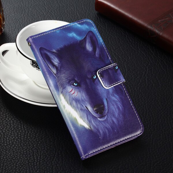 Fssobotlun para bq 6022g aura caso couro do plutônio retro flip telefone capa escudo magnética moda carteira casos kickstand cinta: Wolf head