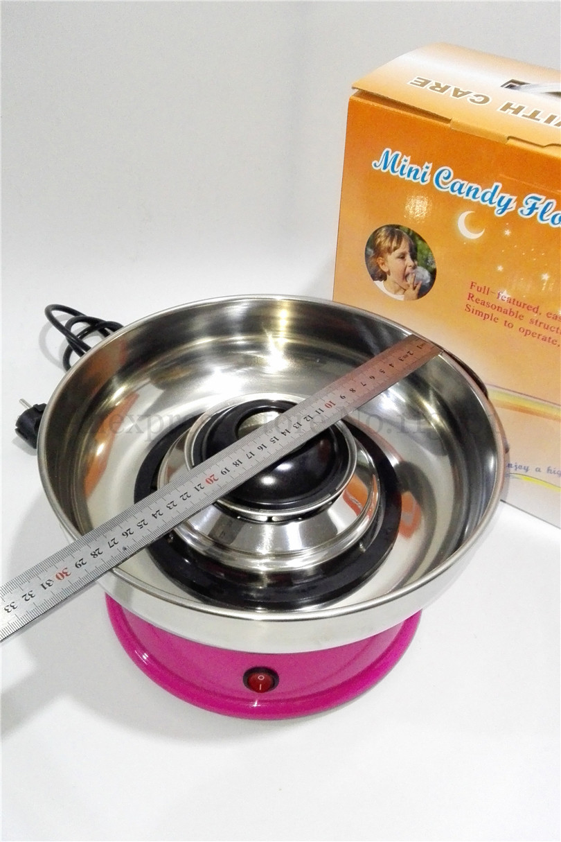 Mini Candy Floss Maker Pink Color Stainless Steel Bowl Electric Cotton Candy Machine 420W 220V