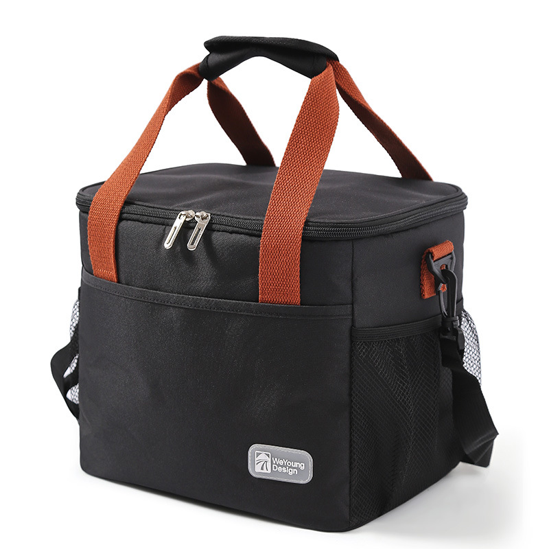 Bolsa de almuerzo para mujer, lonchera aislada, bolsa grande para el almuerzo, soporte para bebidas, organizador de aperitivos térmicos duradero para Picnic, senderismo y playa: Gris
