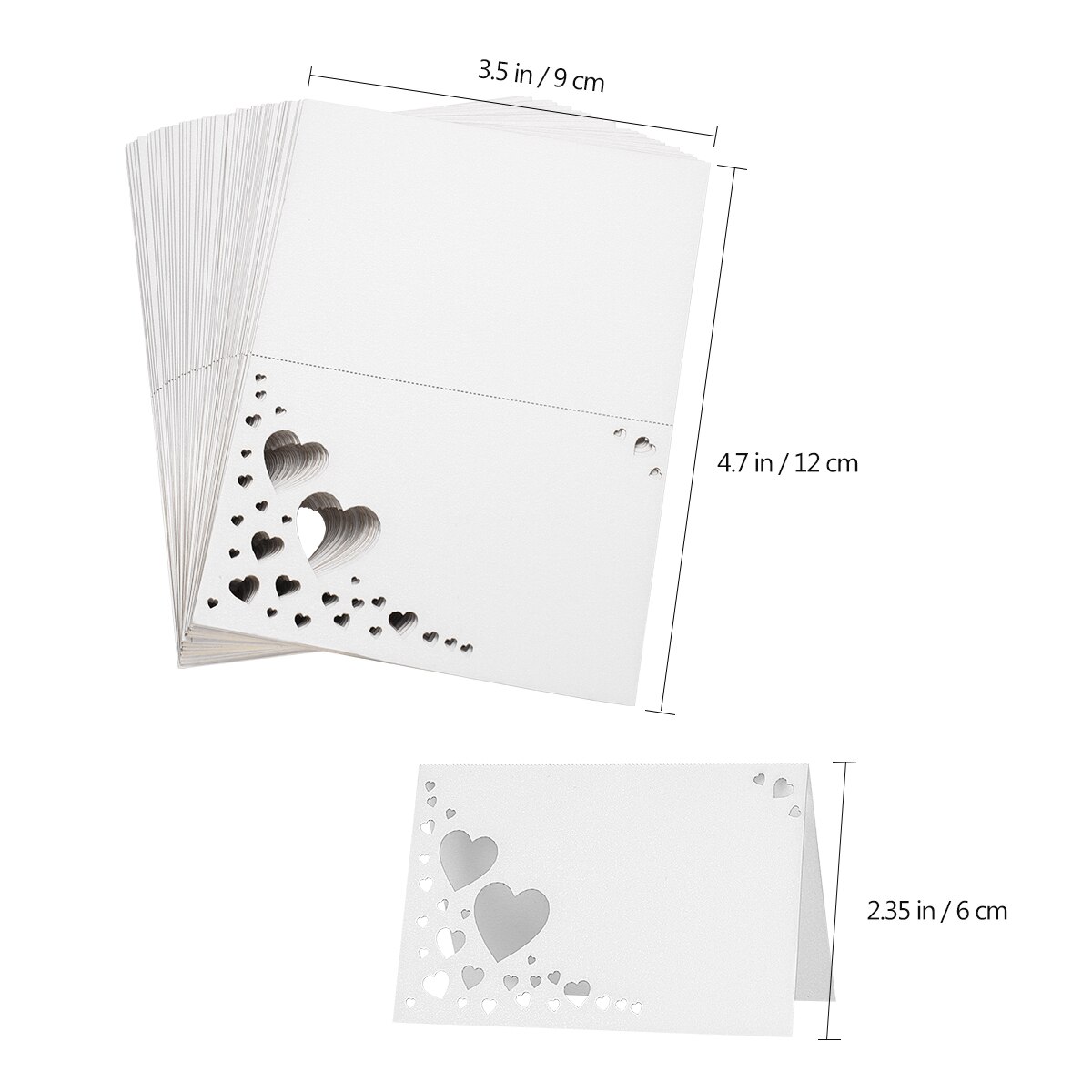 50PCS Paper White Table Card Heart Hollowed Table Namecard Table Cards Place Cards Wedding Guests Banquet Party Favors