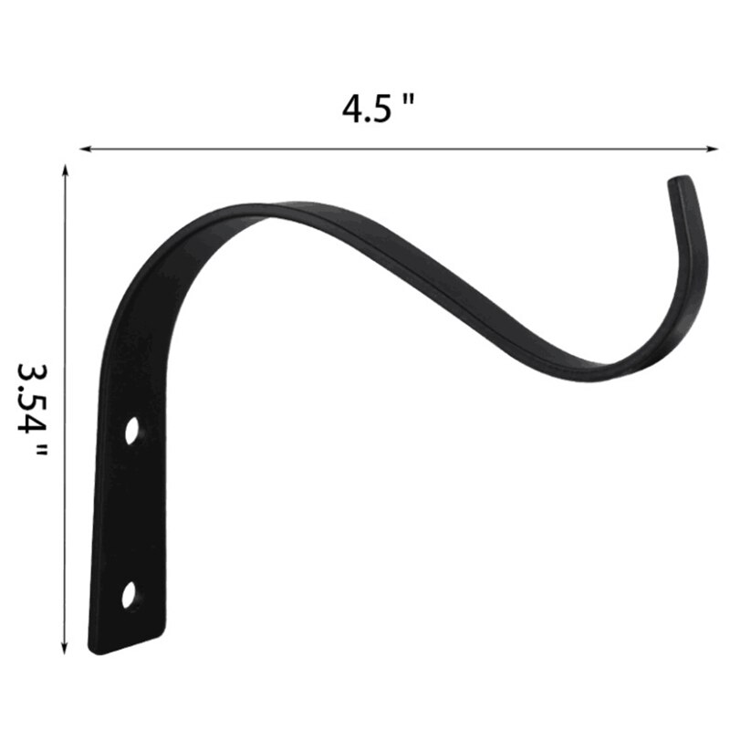 4.5Inch Bending S Shape Wall Hanging Flower Pot Support Bracket Hook Iron Hanger B0KB