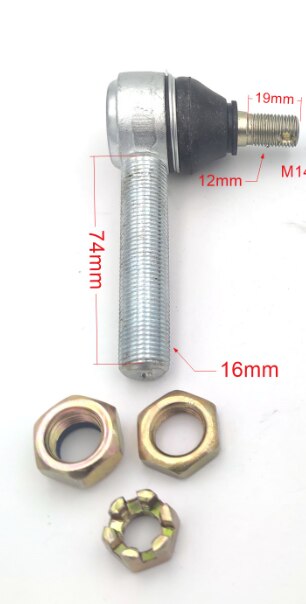 Ledkuglehoved u-joint 10mm m10 / 12mm m12 / 14mm m14 forbindelsesstang ende til hummer longding 250 atv quad utv tilbehør drej del: M12 d