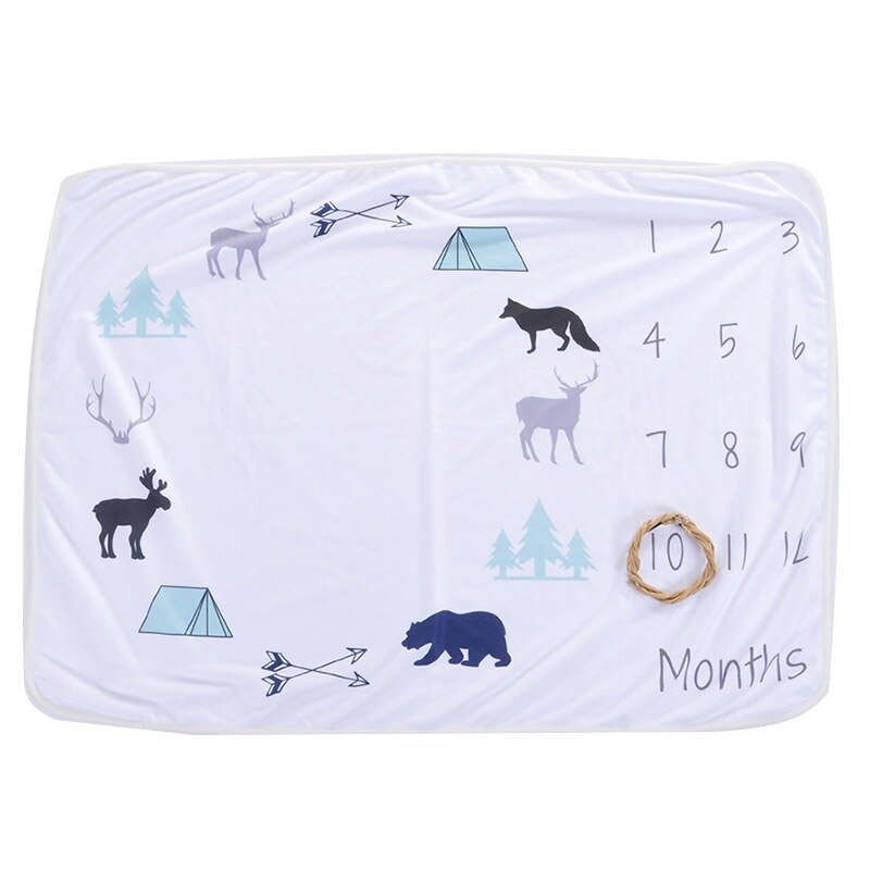 Kocyk dziecięcy noworodka przewijać wózek pościel zawinąć zdjęcie tło miesięczny wzrost cyfry w stylu kreskówki fotografia rekwizyty: C