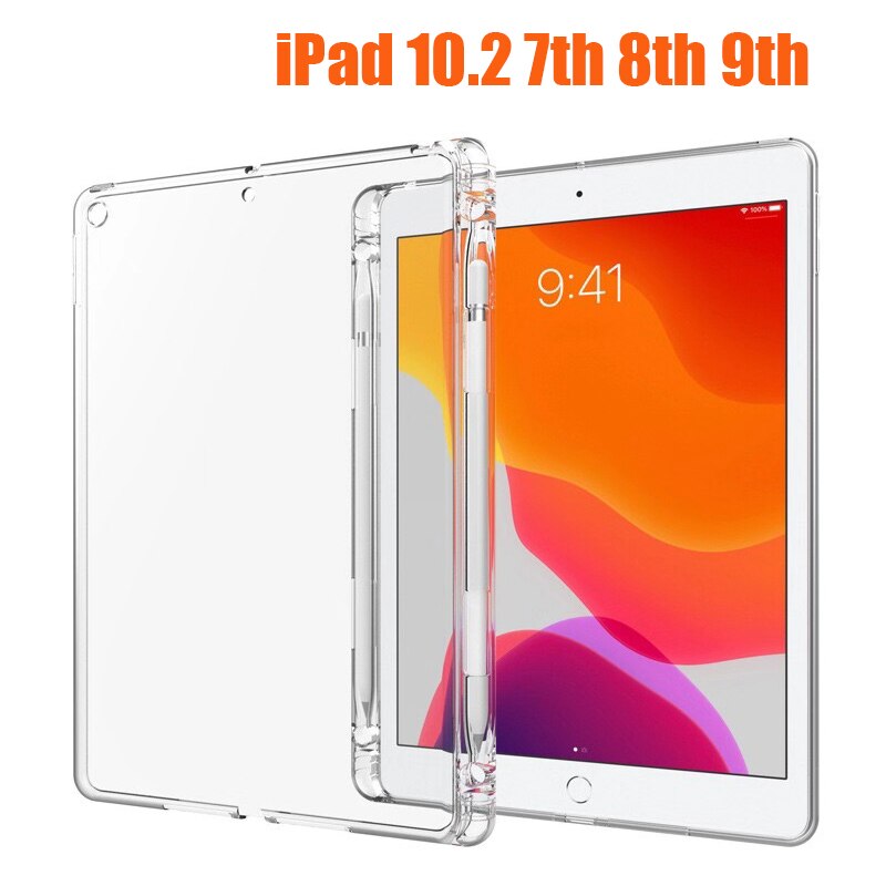 Case Voor Ipad 9th 10.2 Tpu Transparant Siliconen Shockproof Cover Voor Apple Ipad 10.2 7th 8th Gen back Case