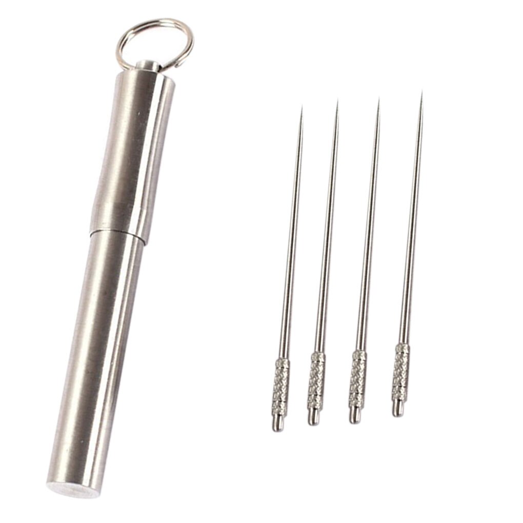 Stainless Steel Waterproof Portable Toothpick Holder Travel Toothpick Storage Tube Titanium Alloy Toothpicks