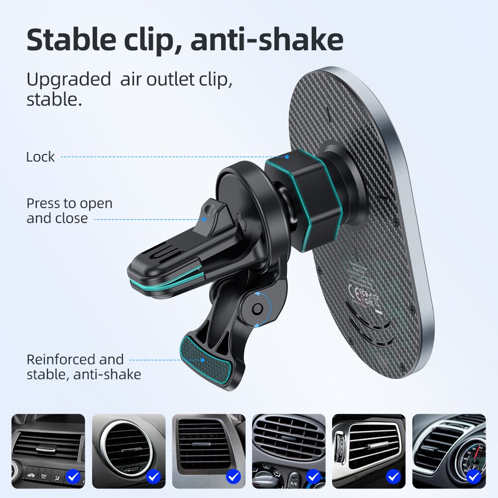 Hoco-cargador inalámbrico magnético para iPhone 12 Pro Max, soporte de carga rápida para coche, estilo de negocios, 15W