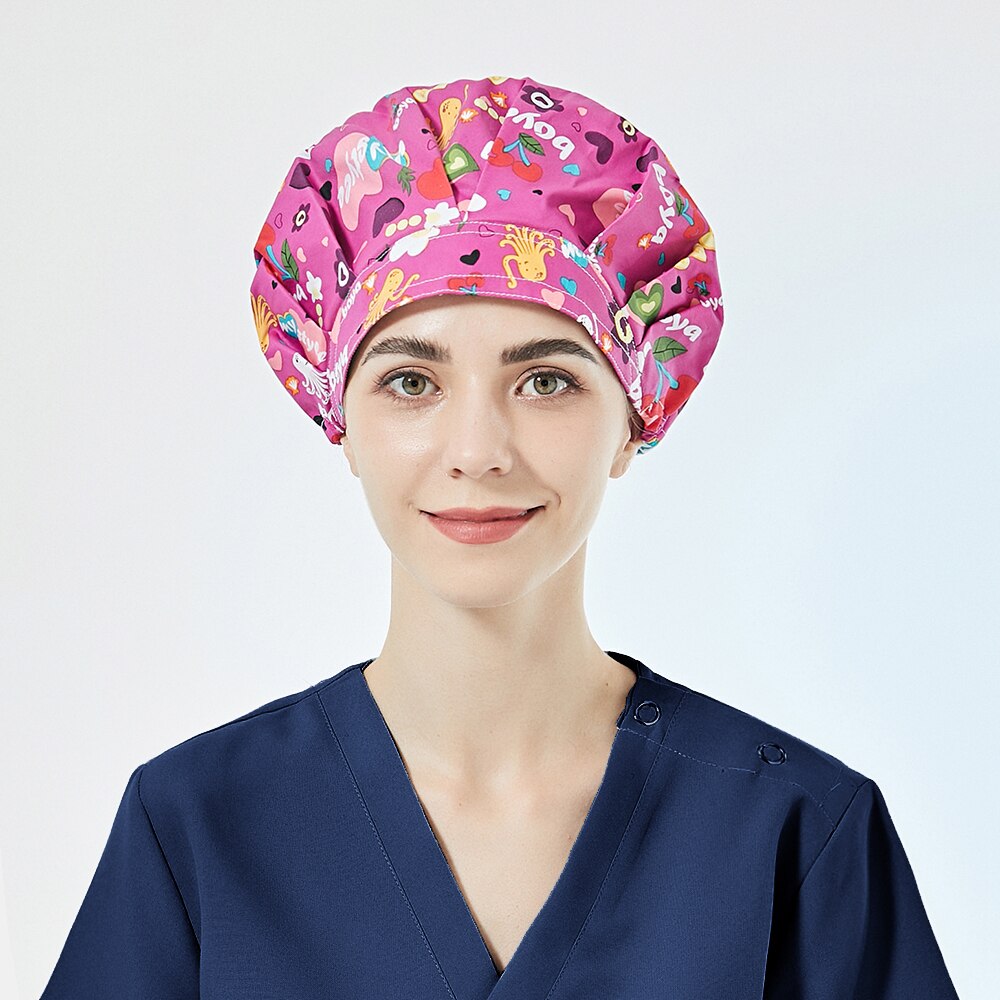 De patrón bata tapas corbata sombrero de trabajo 100% algodón lavables esteticista sombreros Sweatband laboratorio prueba de polvo Bouffant sombrero: 52043