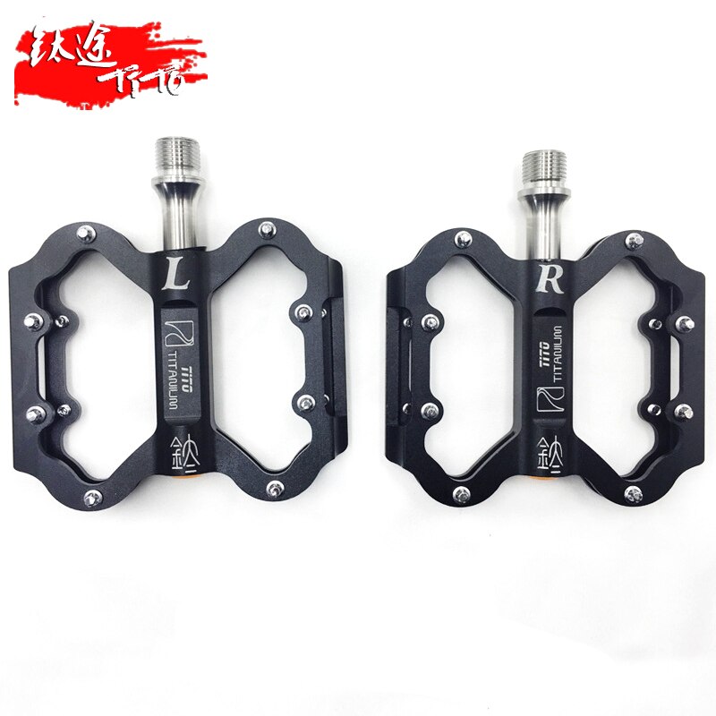 Way TiTo – pédales ultra-légères en alliage de titane, pour vtt, 3 Palin, 224 g/paire: black