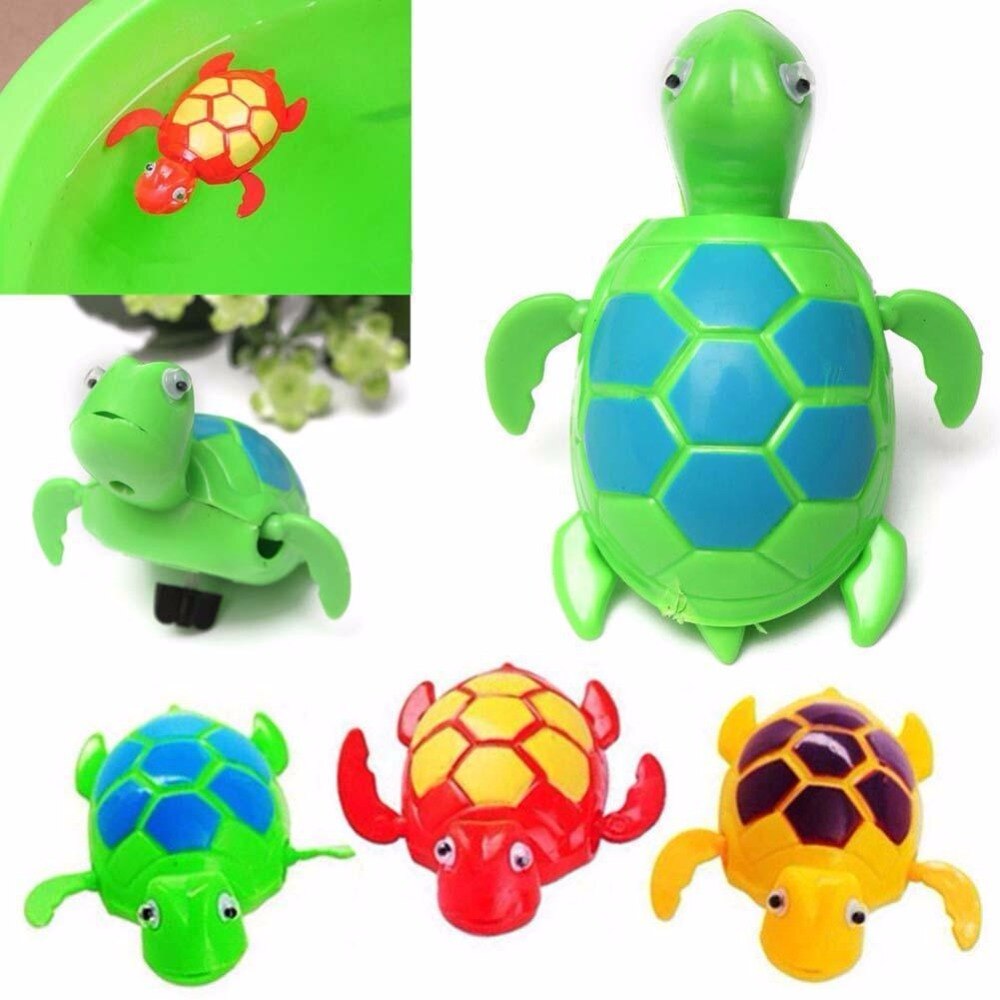 Juguete de animales con forma de tortuga para nadar para niños, Hora del baño de piscina para niños y bebés,