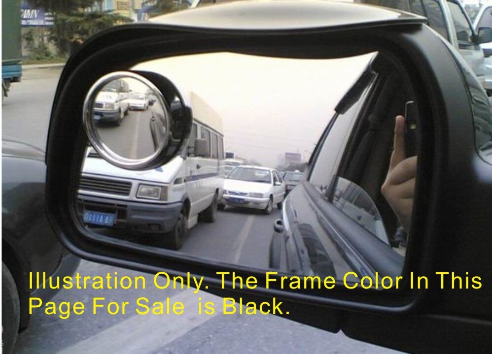 & japan standard 2.5 " stor størrelse konveks & 20 graders justerbar bil blindvinkel spejl, sort ramme m / 3m tape