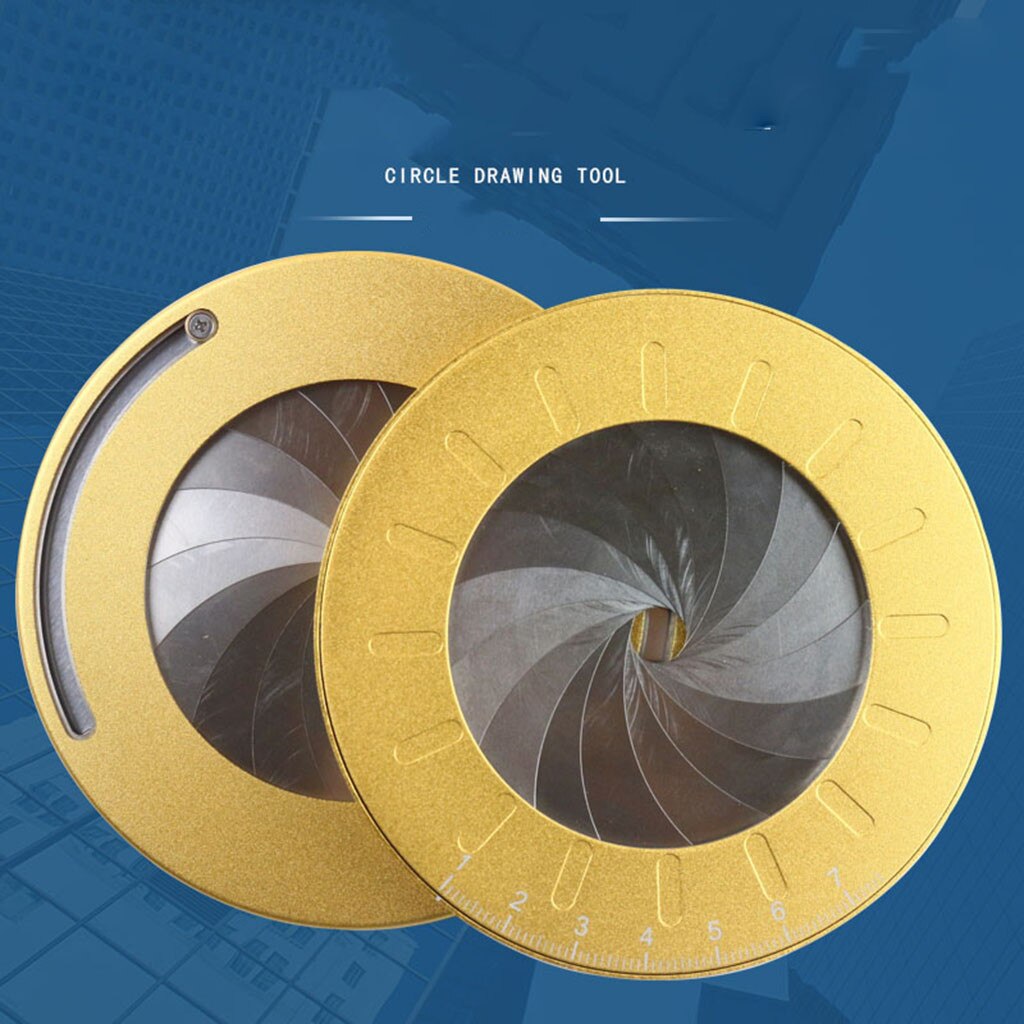 Round Circle Tool Adjustable Measurement Stainless Steel Drawing Ruler With Size Measure Marks Tool